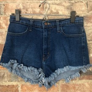 Denim high waste short shorts